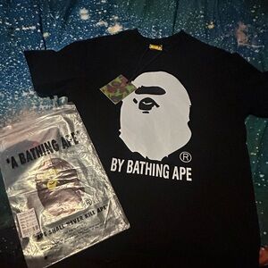 Bape Black and White Short Sleeve Tee